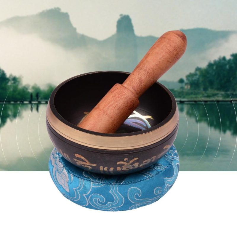 Drums & Percussion |   Tibetan Singing Bowl Set with 8.5cm/3.3inch Handmade Metal Sound Bowl & Soft Cushion(random color delivery) & Wooden Striker for Meditation Sound Chakra Healing Yoga Relaxation Drums & Percussion Drums & Percussion