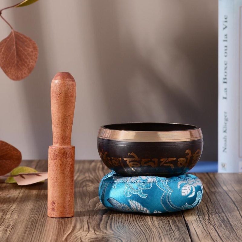 Drums & Percussion |   Tibetan Singing Bowl Set with 8.5cm/3.3inch Handmade Metal Sound Bowl & Soft Cushion(random color delivery) & Wooden Striker for Meditation Sound Chakra Healing Yoga Relaxation Drums & Percussion Drums & Percussion