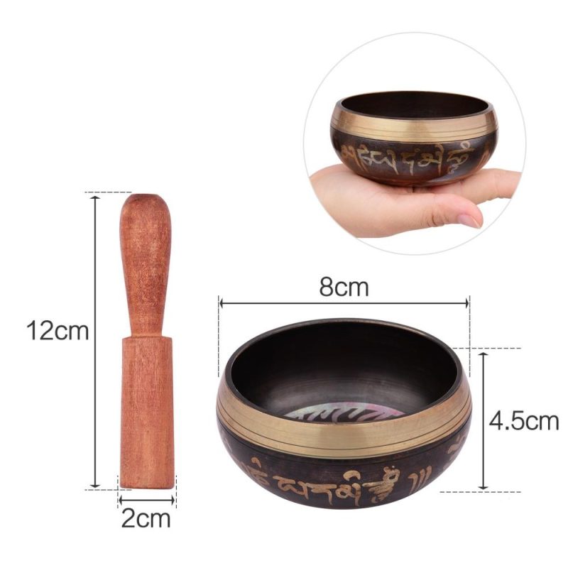 Drums & Percussion |   Tibetan Singing Bowl Set with 8cm/3inch Handmade Metal Sound Bowl & Soft Cushion & Wooden Striker for Meditation Sound Chakra Healing Yoga Relaxation Drums & Percussion Drums & Percussion