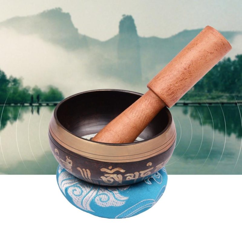 Drums & Percussion |   Tibetan Singing Bowl Set with 8cm/3inch Handmade Metal Sound Bowl & Soft Cushion & Wooden Striker for Meditation Sound Chakra Healing Yoga Relaxation Drums & Percussion Drums & Percussion