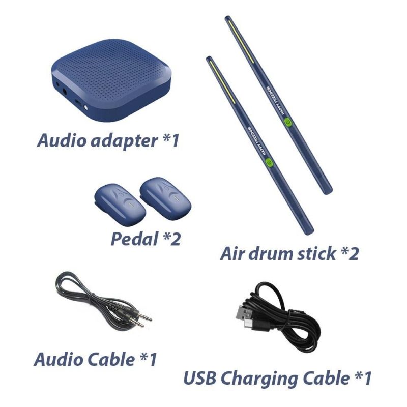 Drums & Percussion |   XHY-JZG02 Air Drum Sticks: Portable, Low-Latency, High-Fidelity Electronic Drumming Experience Navy Blue Drums & Percussion Drums & Percussion