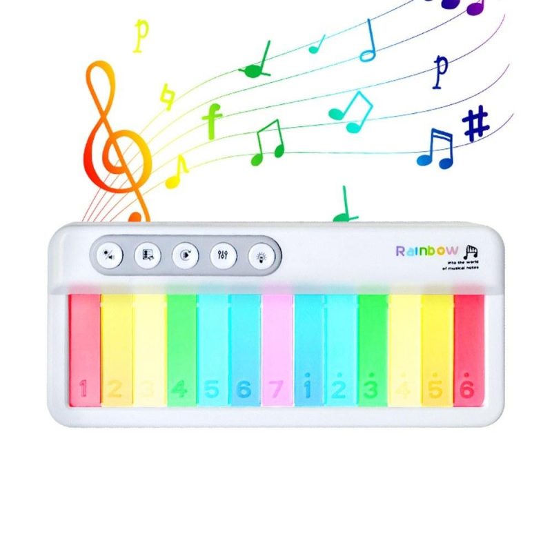 Keyboards & Pianos |   13 Key Rainbow Music Keyboard Piano Musical Instrument Rainbow Light Music Box White Keyboards & Pianos Keyboards & Pianos