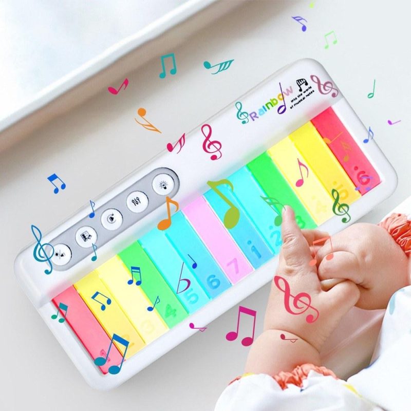 Keyboards & Pianos |   13 Key Rainbow Music Keyboard Piano Musical Instrument Rainbow Light Music Box White Keyboards & Pianos Keyboards & Pianos