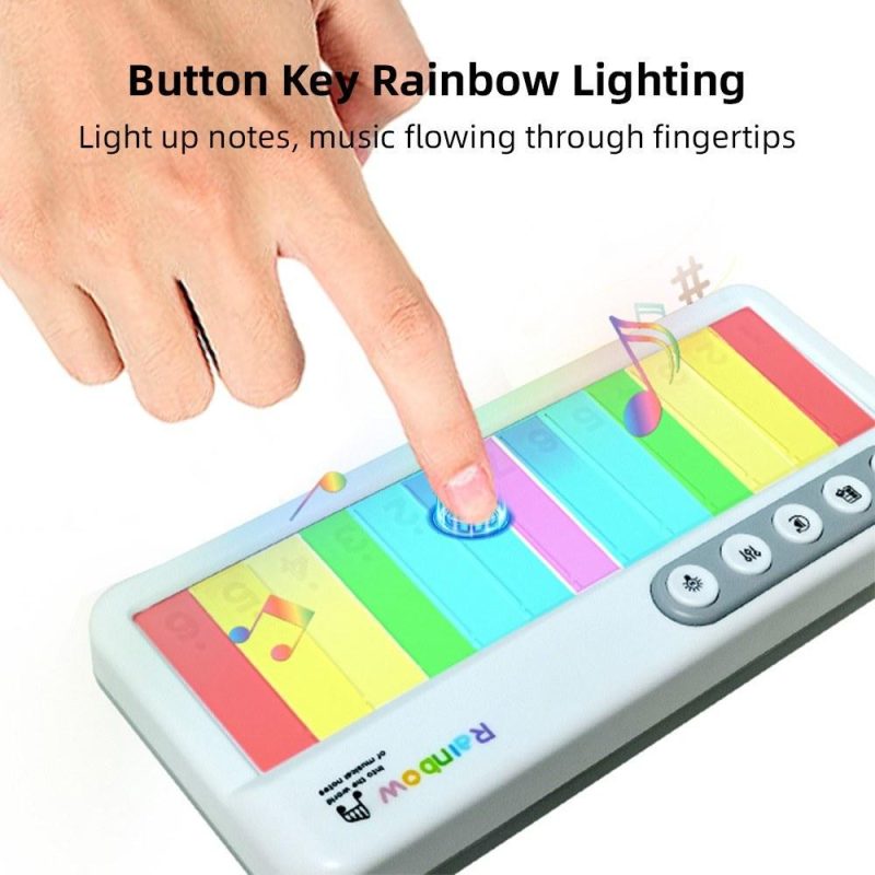 Keyboards & Pianos |   13 Key Rainbow Music Keyboard Piano Musical Instrument Rainbow Light Music Box White Keyboards & Pianos Keyboards & Pianos