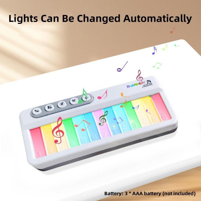 Keyboards & Pianos |   13 Key Rainbow Music Keyboard Piano Musical Instrument Rainbow Light Music Box White Keyboards & Pianos Keyboards & Pianos