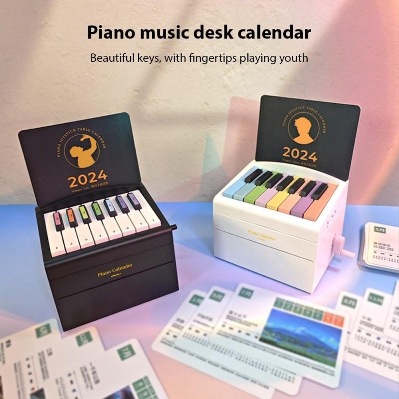 Keyboards & Pianos |   2024 Mini Playable Piano Calendar: Creative Music Box Decoration White 1 Keyboards & Pianos Keyboards & Pianos