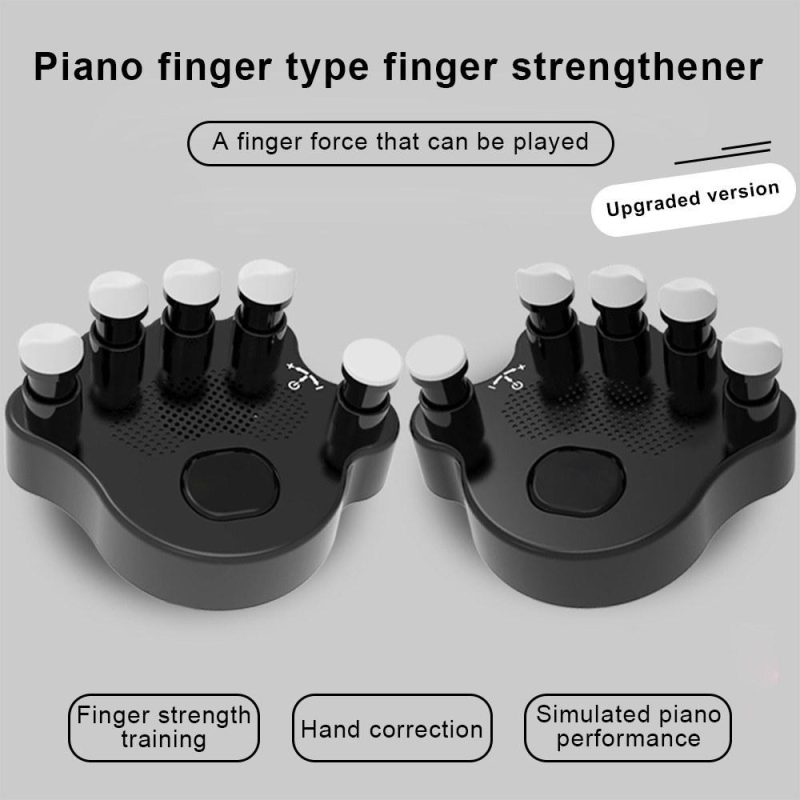 Keyboards & Pianos |   2Pcs Piano Hand Shape Corrector Hand Strengthener Posture Correction Tool Black Keyboards & Pianos Black