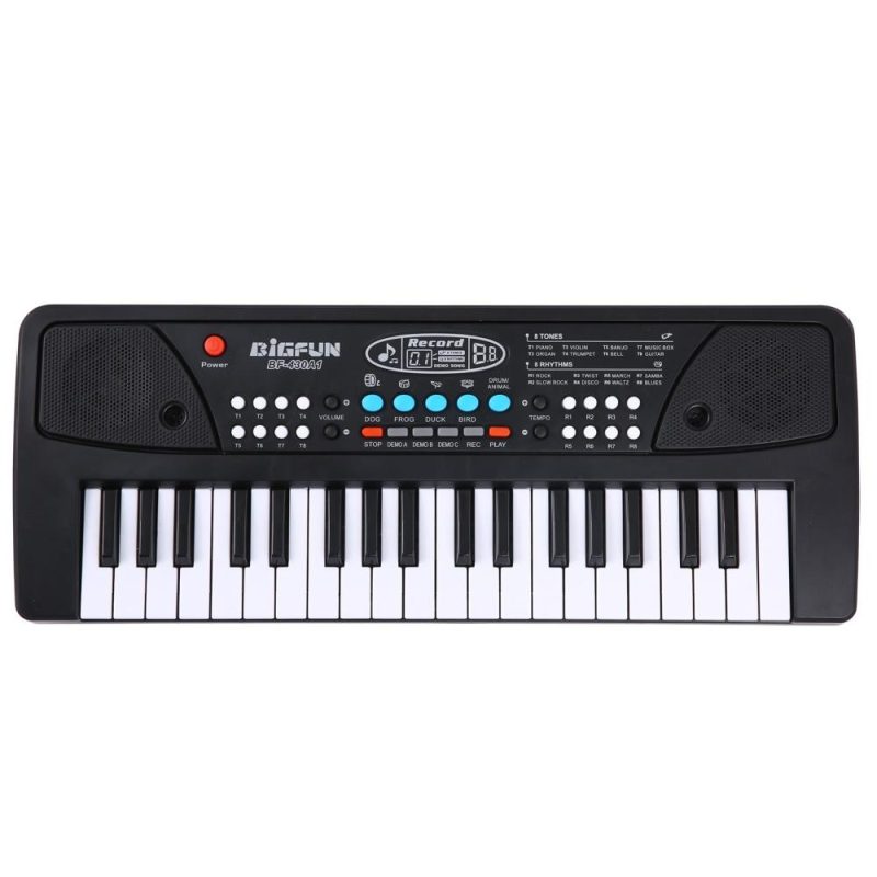 Keyboards & Pianos |   37 Keys USB Electronic Organ Kids Electric Piano with Microphone Black Digital Music Electronic Keyboard Black Keyboards & Pianos Black