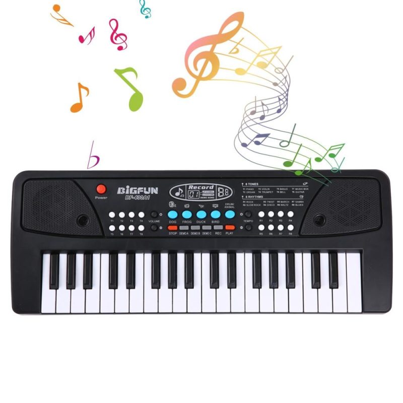 Keyboards & Pianos |   37 Keys USB Electronic Organ Kids Electric Piano with Microphone Black Digital Music Electronic Keyboard Black Keyboards & Pianos Black