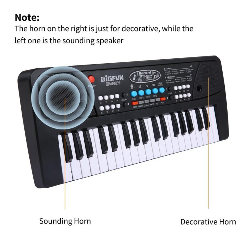 Keyboards & Pianos |   37 Keys USB Electronic Organ Kids Electric Piano with Microphone Black Digital Music Electronic Keyboard Black Keyboards & Pianos Black