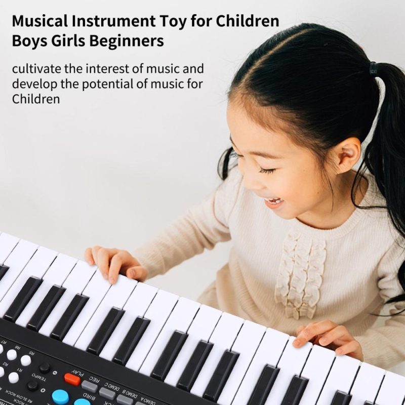 Keyboards & Pianos |   37 Keys USB Electronic Organ Kids Electric Piano with Microphone Black Digital Music Electronic Keyboard Black Keyboards & Pianos Black