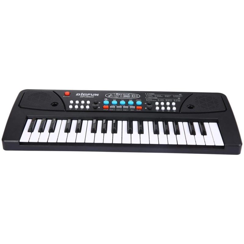 Keyboards & Pianos |   37 Keys USB Electronic Organ Kids Electric Piano with Microphone Black Digital Music Electronic Keyboard Black Keyboards & Pianos Black