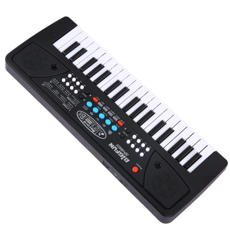 Keyboards & Pianos |   37 Keys USB Electronic Organ Kids Electric Piano with Microphone Black Digital Music Electronic Keyboard Black Keyboards & Pianos Black