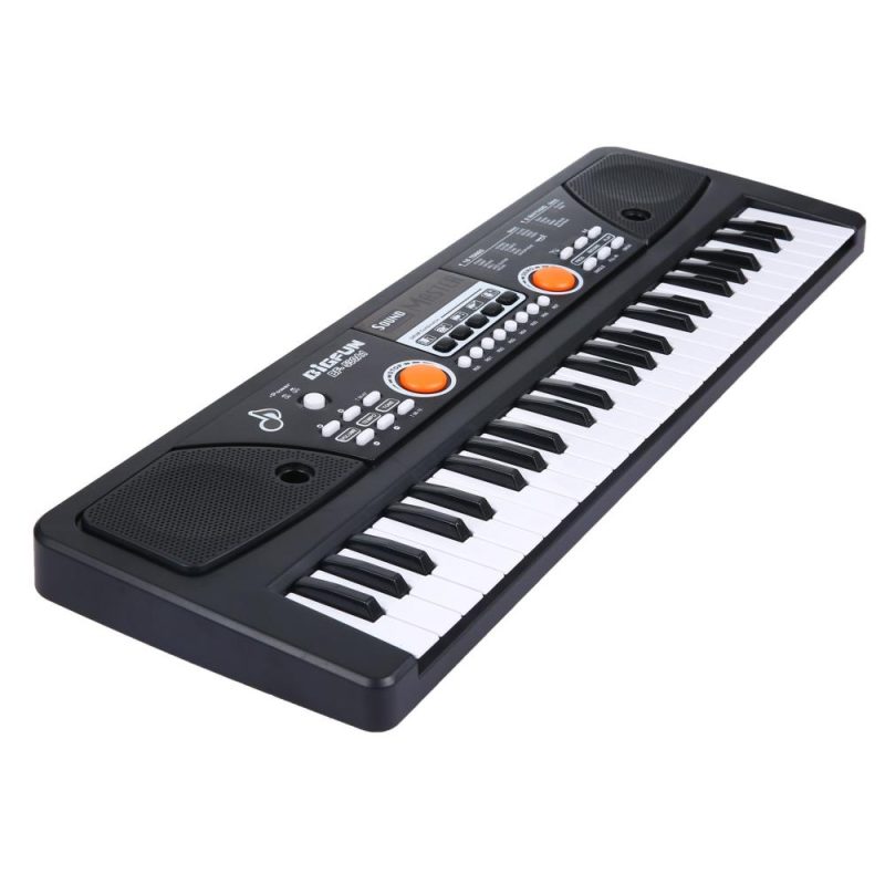 Keyboards & Pianos |   49 Keys USB Electronic Organ Kids Electric Piano with Microphone Black Digital Music Electronic Keyboard Black Keyboards & Pianos Black