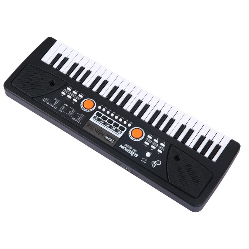 Keyboards & Pianos |   49 Keys USB Electronic Organ Kids Electric Piano with Microphone Black Digital Music Electronic Keyboard Black Keyboards & Pianos Black