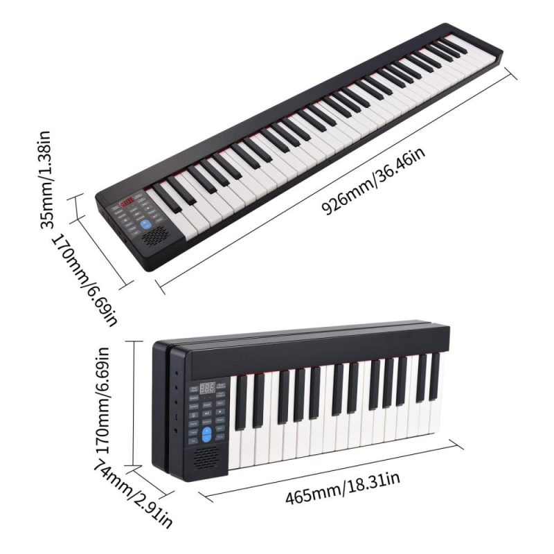 Keyboards & Pianos |   61-Key Foldable Electronic Piano – Portable, Multifunctional, Ideal for Beginners Keyboards & Pianos Keyboards & Pianos