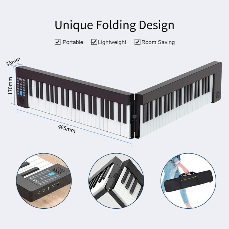 Keyboards & Pianos |   61-Key Foldable Electronic Piano – Portable, Multifunctional, Ideal for Beginners Keyboards & Pianos Keyboards & Pianos