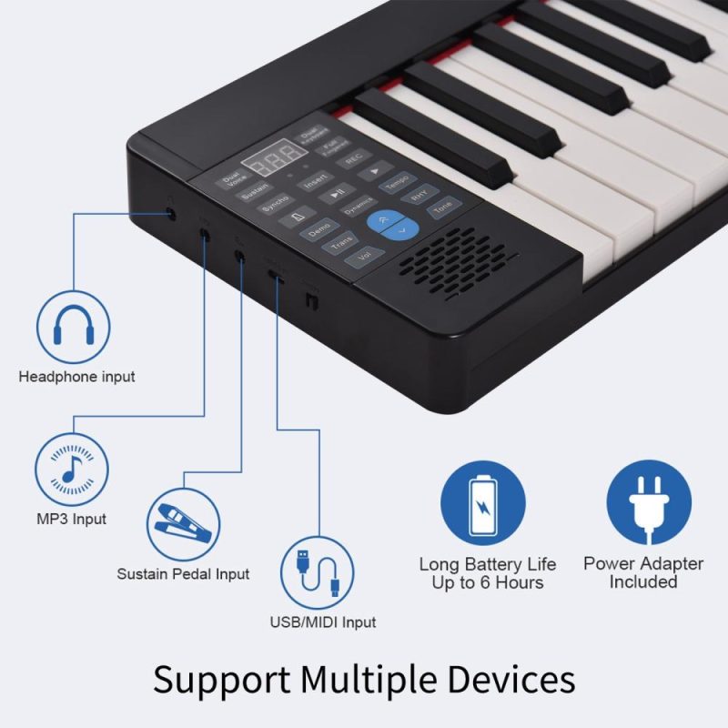 Keyboards & Pianos |   61-Key Foldable Electronic Piano – Portable, Multifunctional, Ideal for Beginners Keyboards & Pianos Keyboards & Pianos