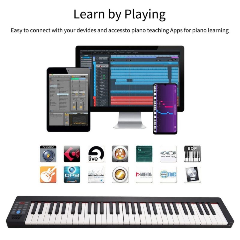 Keyboards & Pianos |   61-Key Foldable Electronic Piano – Portable, Multifunctional, Ideal for Beginners Keyboards & Pianos Keyboards & Pianos