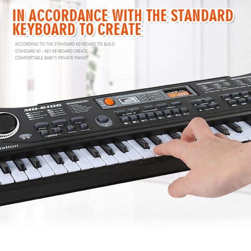 Keyboards & Pianos |   61 Keys Black Digital Music Electronic Keyboard KeyBoard Electric Piano Kids Gift Musical Instrument Keyboards & Pianos Keyboards & Pianos