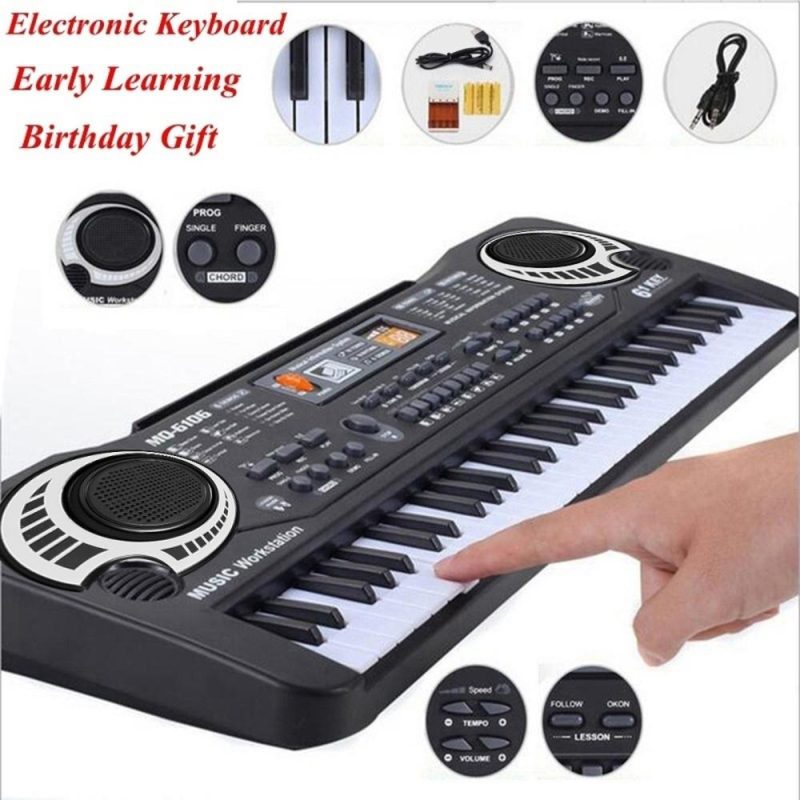 Keyboards & Pianos |   61 Keys Black Digital Music Electronic Keyboard KeyBoard Electric Piano Kids Gift Musical Instrument Keyboards & Pianos Keyboards & Pianos