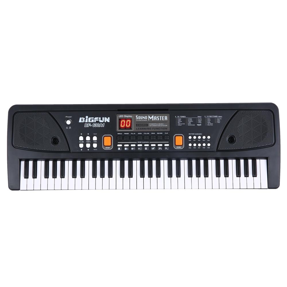 Keyboards & Pianos |   61 Keys USB Electronic Organ Kids Electric Piano with Microphone Black Digital Music Electronic Keyboard with LED Display Black Keyboards & Pianos Black