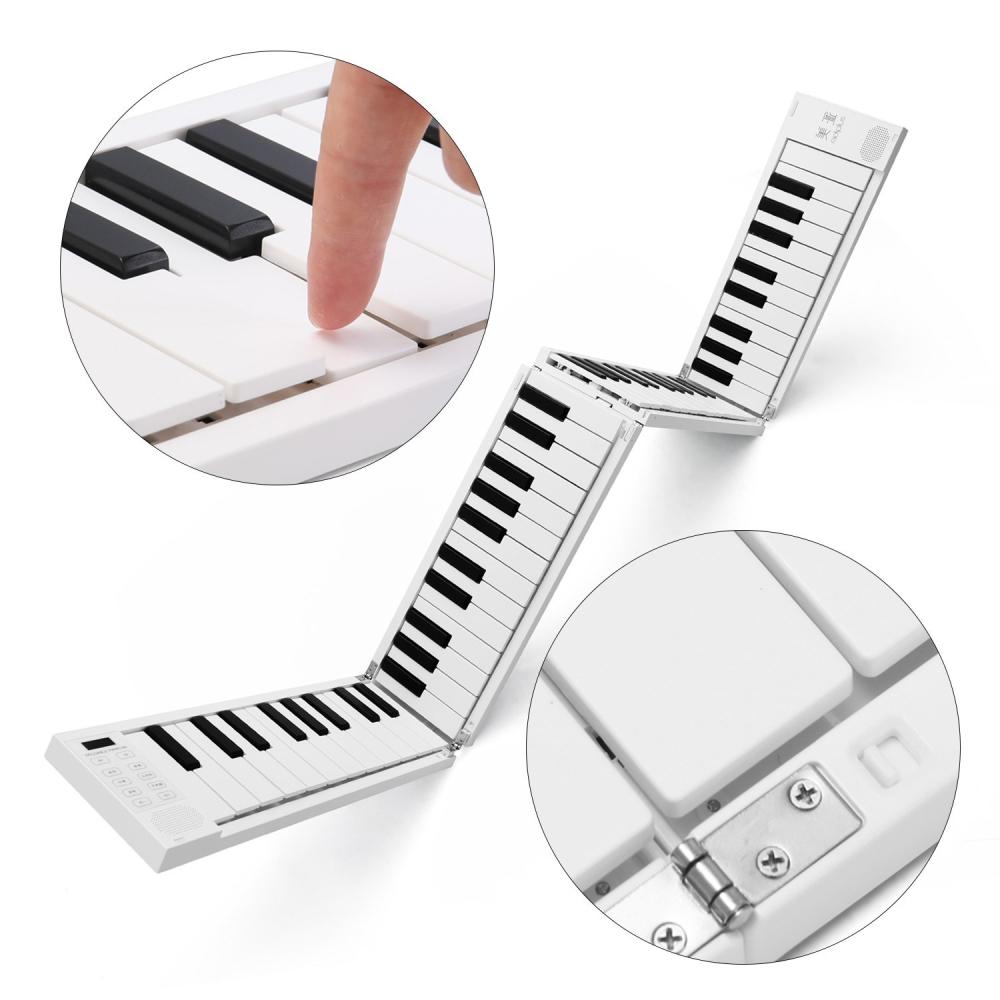 Keyboards & Pianos |   88 K-eys Foldable Piano Digital Piano Portable Electronic Keyboard Piano White & Black Keyboards & Pianos Keyboards & Pianos