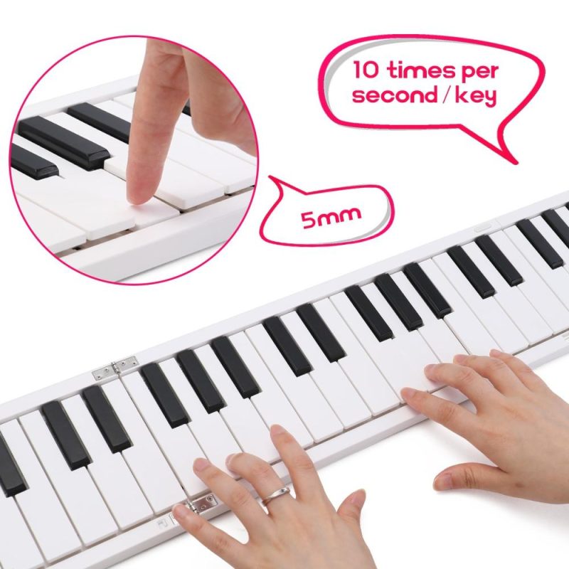 Keyboards & Pianos |   88 K-eys Foldable Piano Digital Piano Portable Electronic Keyboard Piano White & Black Keyboards & Pianos Keyboards & Pianos