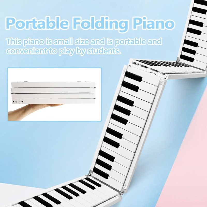 Keyboards & Pianos |   88 K-eys Foldable Piano Digital Piano Portable Electronic Keyboard Piano White & Black Keyboards & Pianos Keyboards & Pianos