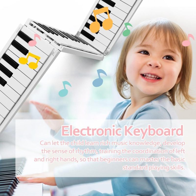 Keyboards & Pianos |   88 K-eys Foldable Piano Digital Piano Portable Electronic Keyboard Piano White & Black Keyboards & Pianos Keyboards & Pianos