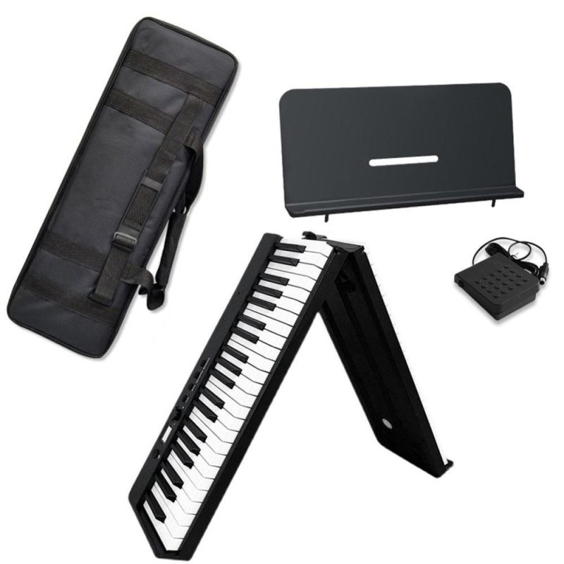 Keyboards & Pianos |   88-Key Portable Digital Piano – Foldable, Multifunctional, and Lightweight for Students and Musicians Black Keyboards & Pianos Black