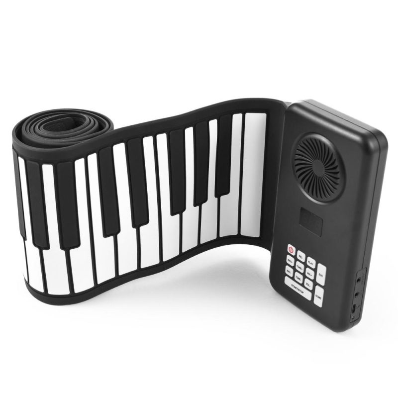 Keyboards & Pianos |   88 Key Portable Piano Handroll Electronic Piano Black Keyboards & Pianos Black