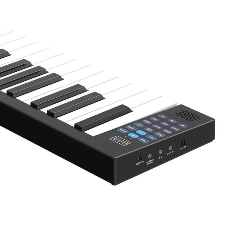 Keyboards & Pianos |   88 Keys Keyboard Piano Portable Digital Piano with LCD Display Black & White Keyboards & Pianos Black & White