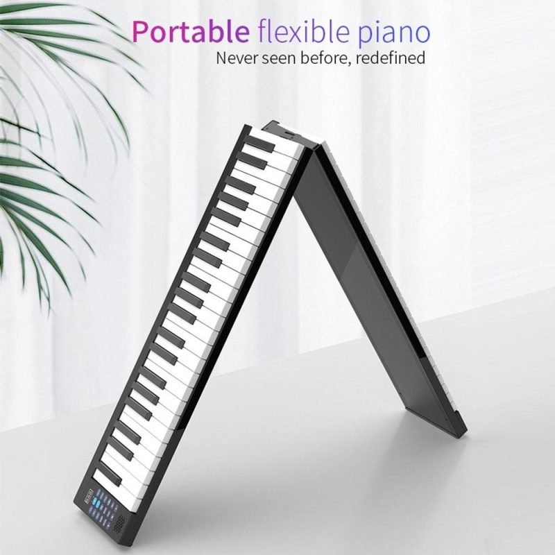 Keyboards & Pianos |   88 Keys Keyboard Piano Portable Digital Piano with LCD Display Black & White Keyboards & Pianos Black & White