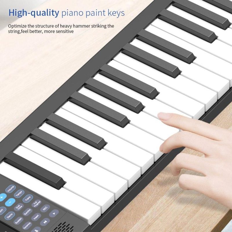 Keyboards & Pianos |   88 Keys Keyboard Piano Portable Digital Piano with LCD Display Black & White Keyboards & Pianos Black & White