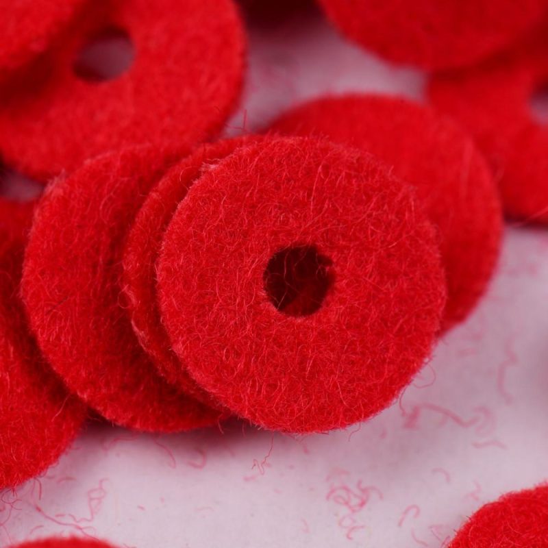 Keyboards & Pianos |   90pcs Felt Piano Washers Pads for Piano Tuning Accessories Red Keyboards & Pianos Keyboards & Pianos