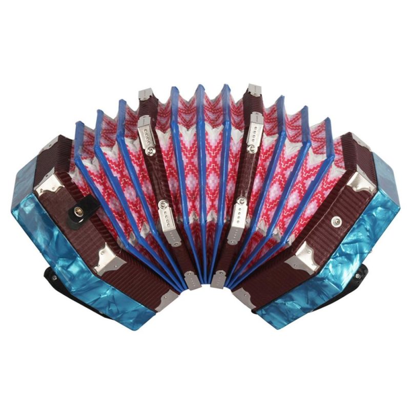 Keyboards & Pianos |   Concertina Accordion 20-Button 40-Reed Anglo Style with Carrying Bag Blue Keyboards & Pianos Blue