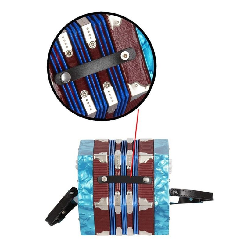 Keyboards & Pianos |   Concertina Accordion 20-Button 40-Reed Anglo Style with Carrying Bag Blue Keyboards & Pianos Blue