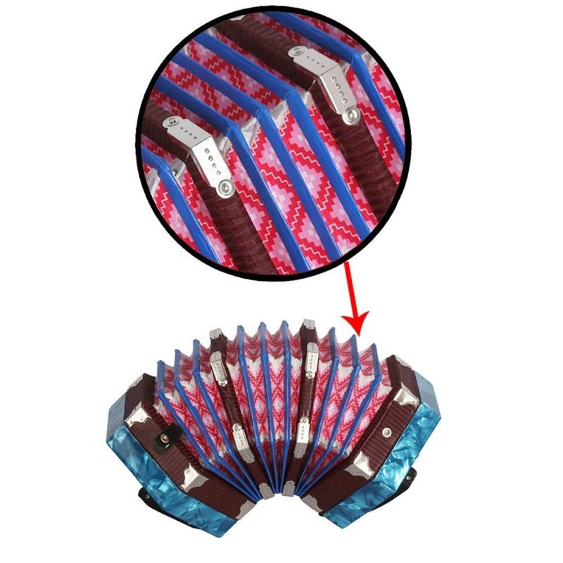 Keyboards & Pianos |   Concertina Accordion 20-Button 40-Reed Anglo Style with Carrying Bag Blue Keyboards & Pianos Blue