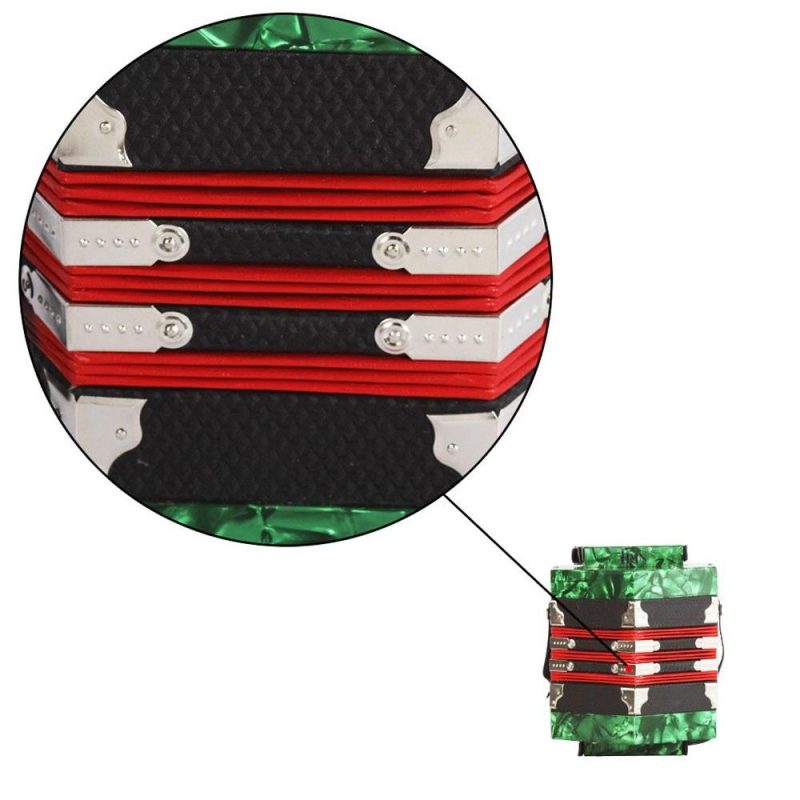 Keyboards & Pianos |   Concertina Accordion 20-Button 40-Reed Anglo Style with Carrying Bag Green Keyboards & Pianos Green