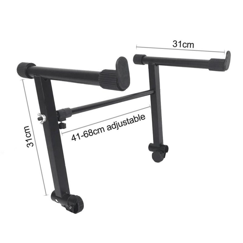 Keyboards & Pianos |   Electronic Piano Stand Riser Universal X-Style Adjustable Keyboard Stand Musical Instrument Accessory Black Keyboards & Pianos Black