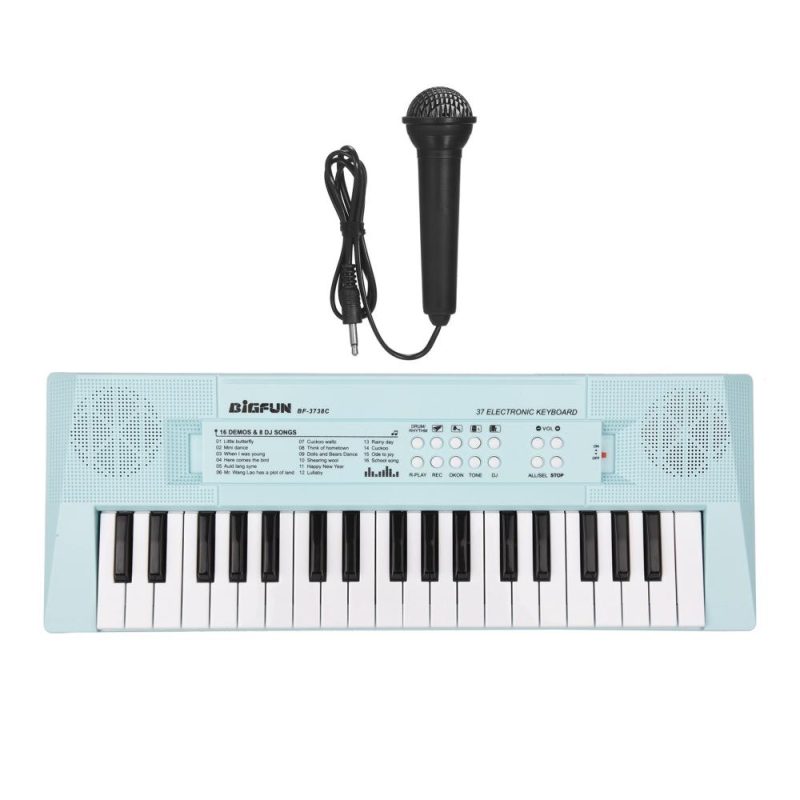 Keyboards & Pianos |   Electronic Piano with Mini Keyboard 37-Key Electronic Keyboard Piano Children’ s Piano Blue Musical Instruments Blue