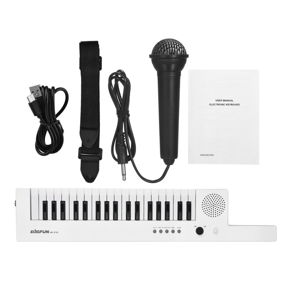 Keyboards & Pianos |   Guitar Electronic Piano with Mini Keyboard 37-Key Electronic Keyboard Piano Black & White Keyboards & Pianos Black & White