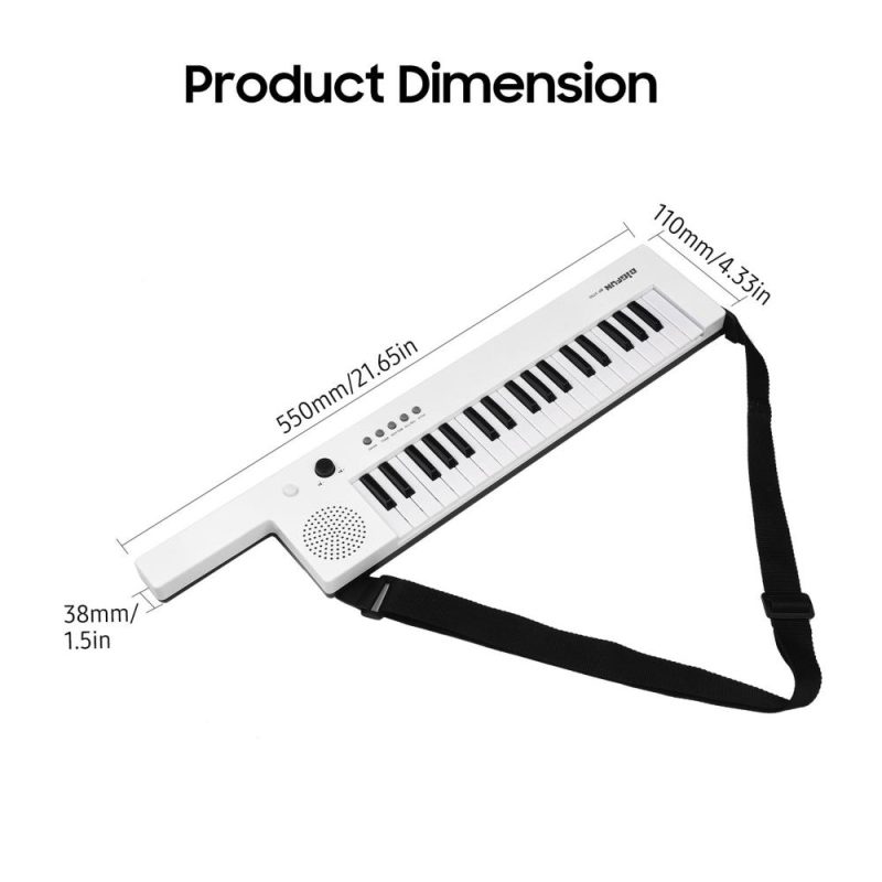 Keyboards & Pianos |   Guitar Electronic Piano with Mini Keyboard 37-Key Electronic Keyboard Piano Black & White Keyboards & Pianos Black & White