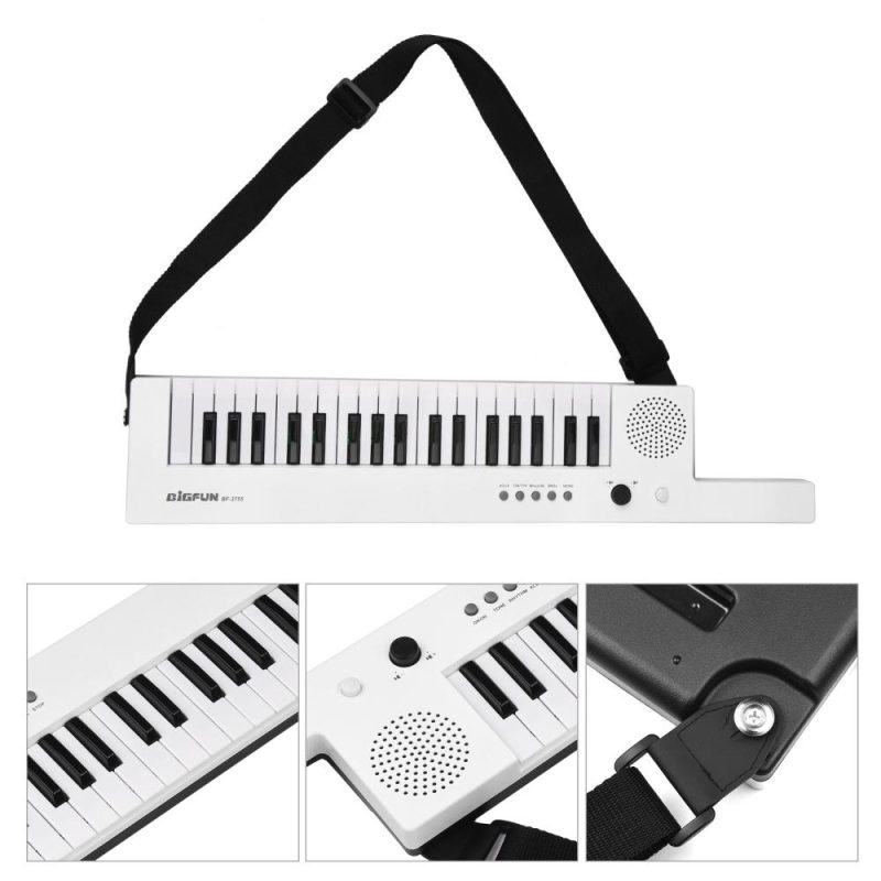 Keyboards & Pianos |   Guitar Electronic Piano with Mini Keyboard 37-Key Electronic Keyboard Piano Black & White Keyboards & Pianos Black & White