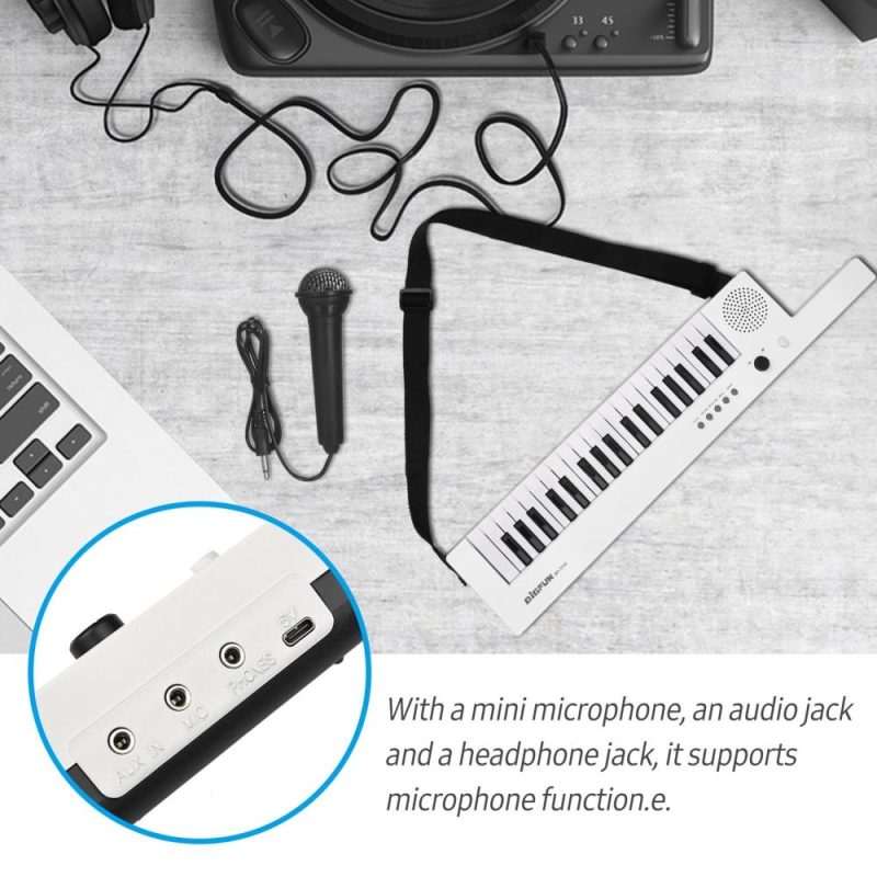 Keyboards & Pianos |   Guitar Electronic Piano with Mini Keyboard 37-Key Electronic Keyboard Piano Black & White Keyboards & Pianos Black & White