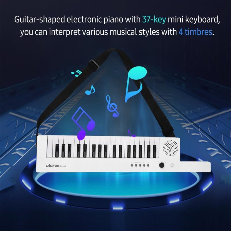 Keyboards & Pianos |   Guitar Electronic Piano with Mini Keyboard 37-Key Electronic Keyboard Piano Black & White Keyboards & Pianos Black & White