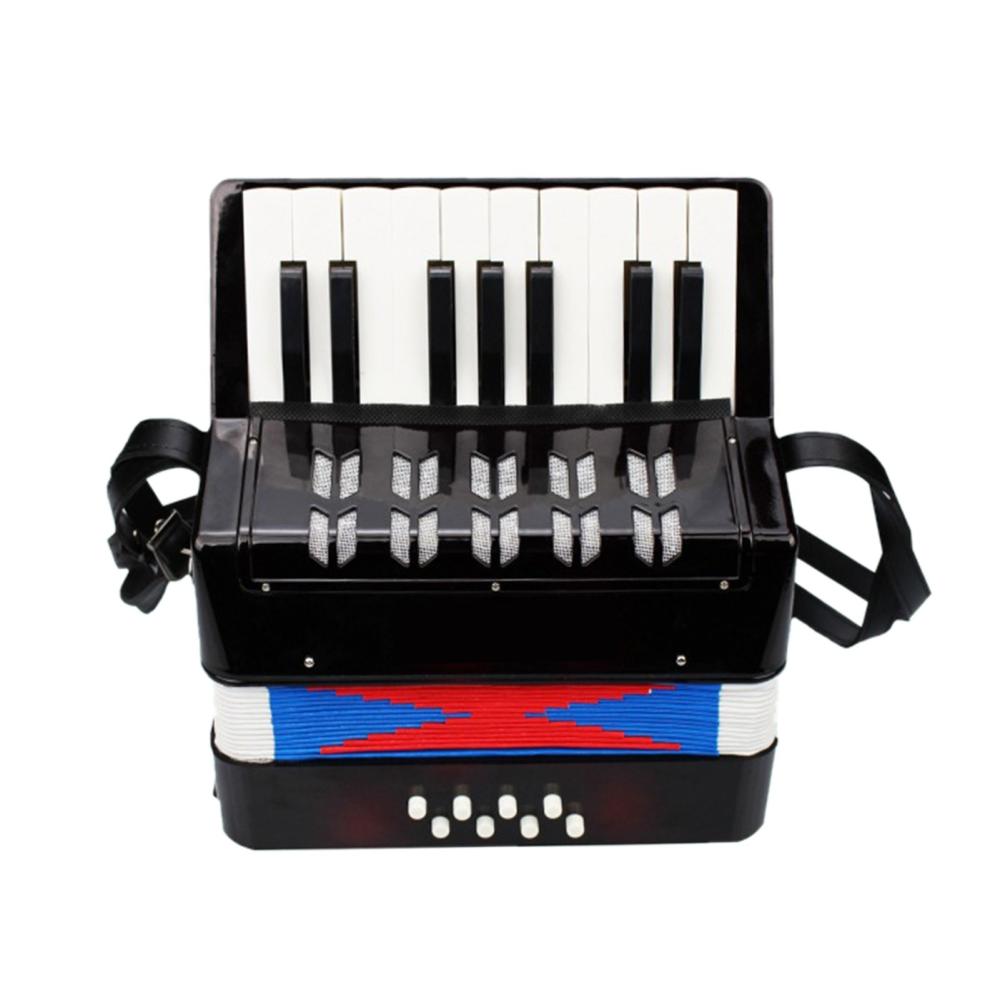 Keyboards & Pianos |   Kids Children Accordion 17-Key 8 Bass Mini Small Accordion Educational Musical Instrument for Beginner Birthday Gift Black Keyboards & Pianos Black