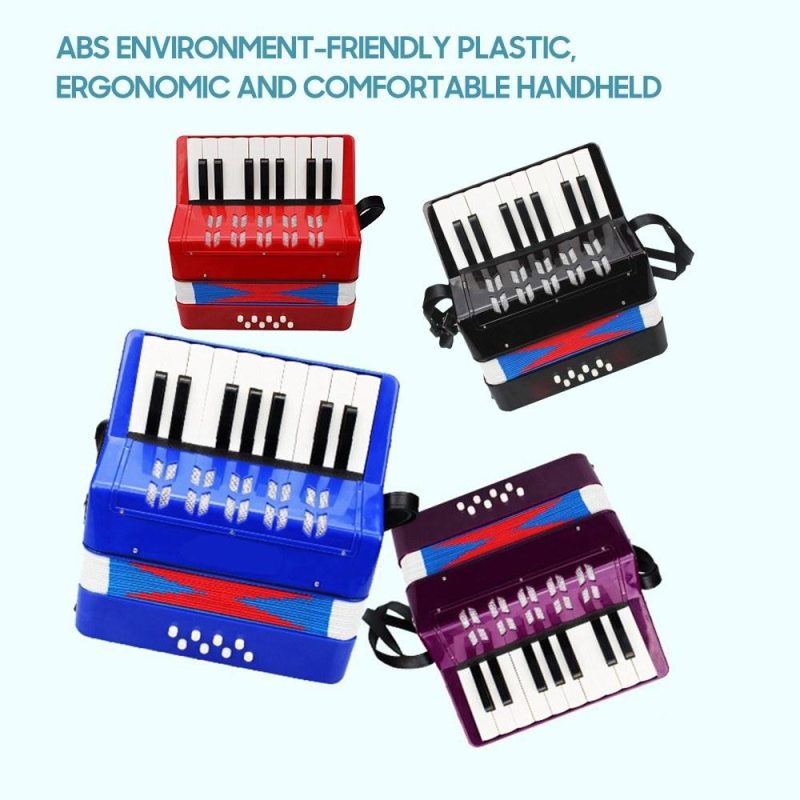 Keyboards & Pianos |   Kids Children Accordion 17-Key 8 Bass Mini Small Accordion Educational Musical Instrument for Beginner Birthday Gift Black Keyboards & Pianos Black