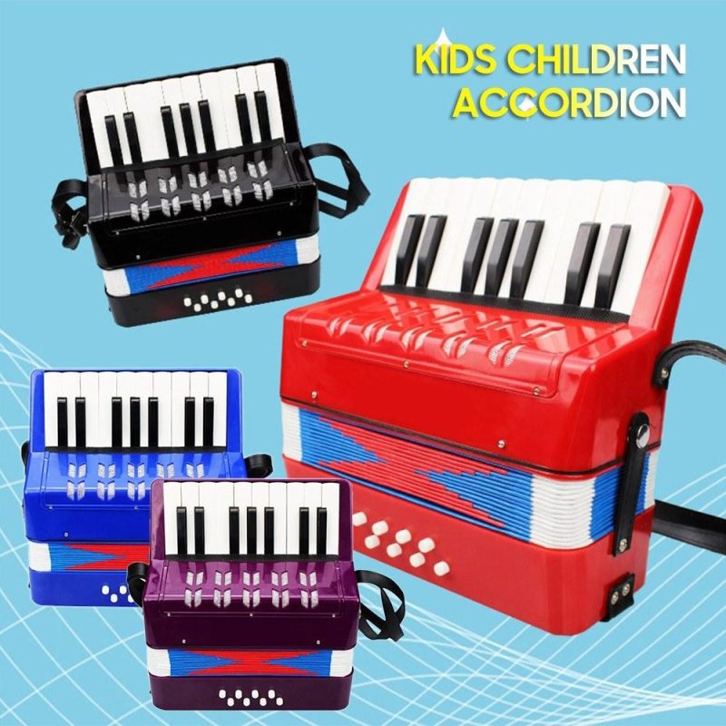 Keyboards & Pianos |   Kids Children Accordion 17-Key 8 Bass Mini Small Accordion Educational Musical Instrument for Beginner Birthday Gift Black Keyboards & Pianos Black